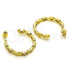 Argolla Mediana 02.210.0780.1.30 Oro Laminado, Diseño de Ojo Griego, con Multicolor Micro Pave, Pulido, Tono Dorado
