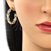 Argolla Mediana 02.210.0790.30 Oro Laminado, Diseño de Niñita Pequeña, con Blanca Micro Pave, Pulido, Tono Dorado