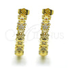 Argolla Mediana 02.210.0790.30 Oro Laminado, Diseño de Niñita Pequeña, con Blanca Micro Pave, Pulido, Tono Dorado