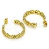 Argolla Mediana 02.210.0790.30 Oro Laminado, Diseño de Niñita Pequeña, con Blanca Micro Pave, Pulido, Tono Dorado