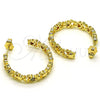 Argolla Mediana 02.210.0790.1.30 Oro Laminado, Diseño de Niñita Pequeña, con Multicolor Micro Pave, Pulido, Tono Dorado
