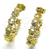 Argolla Mediana 02.210.0790.1.30 Oro Laminado, Diseño de Niñita Pequeña, con Multicolor Micro Pave, Pulido, Tono Dorado