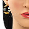 Argolla Mediana 02.210.0791.1.30 Oro Laminado, Diseño de Cruz, con Multicolor Micro Pave, Pulido, Tono Dorado