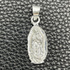 Dije Religioso 05.392.0069 Plata Rodinada, Diseño de Guadalupe, Pulido, Tono Plateado