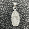 Dije Religioso 05.392.0069 Plata Rodinada, Diseño de Guadalupe, Pulido, Tono Plateado