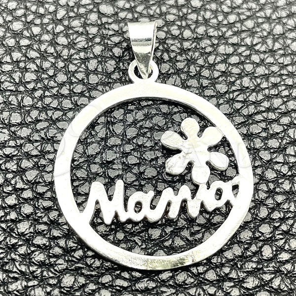 Dije Elegante 05.392.0073 Plata Rodinada, Diseño de Mama, Pulido, Tono Plateado