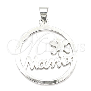 Dije Elegante 05.392.0073 Plata Rodinada, Diseño de Mama, Pulido, Tono Plateado