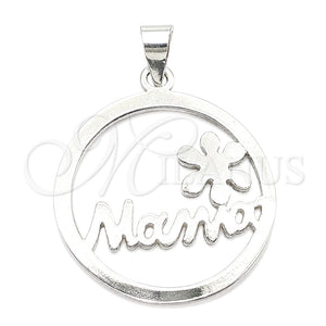 Dije Elegante 05.392.0073 Plata Rodinada, Diseño de Mama, Pulido, Tono Plateado