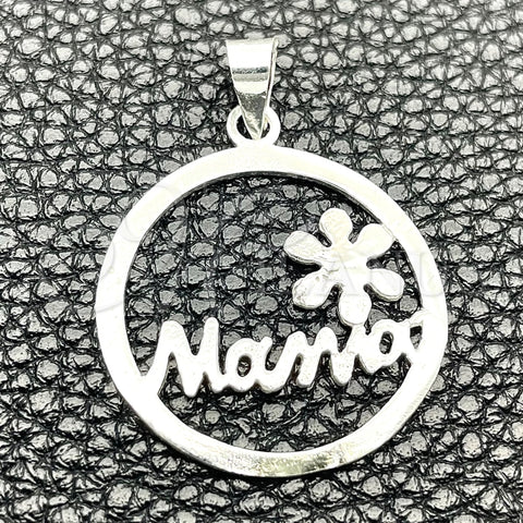 Dije Elegante 05.392.0073 Plata Rodinada, Diseño de Mama, Pulido, Tono Plateado