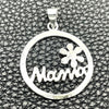 Dije Elegante 05.392.0073 Plata Rodinada, Diseño de Mama, Pulido, Tono Plateado