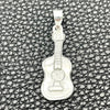 Dije Elegante 05.392.0077 Plata Rodinada, Diseño de Guitarra, Pulido, Tono Plateado