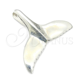 Dije Elegante 05.392.0079 Plata Rodinada, Diseño de Pescado, Pulido, Tono Plateado