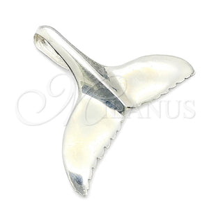 Dije Elegante 05.392.0079 Plata Rodinada, Diseño de Pescado, Pulido, Tono Plateado