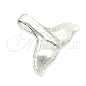 Dije Elegante 05.392.0080 Plata Rodinada, Diseño de Pescado, Pulido, Tono Plateado