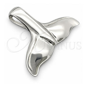 Dije Elegante 05.392.0080 Plata Rodinada, Diseño de Pescado, Pulido, Tono Plateado