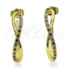 Argolla Mediana 02.210.0792.1.30 Oro Laminado, Diseño de Infinito, con Multicolor Micro Pave, Pulido, Tono Dorado