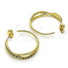 Argolla Mediana 02.210.0792.1.30 Oro Laminado, Diseño de Infinito, con Multicolor Micro Pave, Pulido, Tono Dorado
