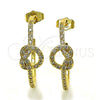 Argolla Mediana 02.210.0793.30 Oro Laminado, Diseño de Nudo, con Blanca Micro Pave, Pulido, Tono Dorado