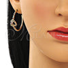 Argolla Mediana 02.210.0793.1.30 Oro Laminado, Diseño de Nudo, con Multicolor Micro Pave, Pulido, Tono Dorado