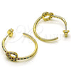 Argolla Mediana 02.210.0793.1.30 Oro Laminado, Diseño de Nudo, con Multicolor Micro Pave, Pulido, Tono Dorado