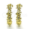 Argolla Mediana 02.210.0795.1.30 Oro Laminado, Diseño de Tortuga, con Multicolor Micro Pave, Pulido, Tono Dorado