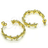 Argolla Mediana 02.210.0795.1.30 Oro Laminado, Diseño de Tortuga, con Multicolor Micro Pave, Pulido, Tono Dorado