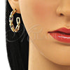 Argolla Mediana 02.210.0796.1.30 Oro Laminado, Diseño de Paperclip, con Multicolor Micro Pave, Pulido, Tono Dorado