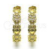 Argolla Mediana 02.210.0797.35 Oro Laminado, Diseño de Búho, con Blanca Micro Pave, Pulido, Tono Dorado