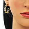 Argolla Mediana 02.210.0798.30 Oro Laminado, Diseño de Mariposa, con Blanca Micro Pave, Pulido, Tono Dorado
