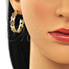 Argolla Mediana 02.210.0798.1.30 Oro Laminado, Diseño de Mariposa, con Multicolor Micro Pave, Pulido, Tono Dorado