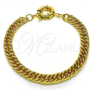 Tobillera Básica 03.319.0006.10 Oro Laminado, Pulido, Tono Dorado (180 Gauge, 09 MM Thickness, 10 Inches Length)