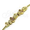 Pulsera Elegante 03.63.2258.07 Oro Laminado, Diseño de Pina y Flor, Pulido, Tono Dorado (03 MM Thickness, 7 Inches Length)
