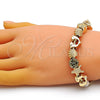 Pulsera Elegante 03.63.2261.07 Oro Laminado, Diseño de Delfín y Concha, Pulido, Tono Dorado (03 MM Thickness, 7 Inches Length)