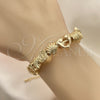 Pulsera Elegante 03.63.2261.07 Oro Laminado, Diseño de Delfín y Concha, Pulido, Tono Dorado (03 MM Thickness, 7 Inches Length)