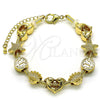 Pulsera Elegante 03.63.2261.07 Oro Laminado, Diseño de Delfín y Concha, Pulido, Tono Dorado (03 MM Thickness, 7 Inches Length)