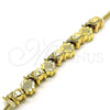 Pulsera Elegante 03.63.2262.07 Oro Laminado, Diseño de Elefante y Trébol de Cuatro Hojas, Pulido, Tono Dorado (03 MM Thickness, 7 Inches Length)