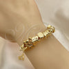 Pulsera Elegante 03.63.2264.07 Oro Laminado, Diseño de Elefante y Niñita Pequeña, Pulido, Tono Dorado (03 MM Thickness, 7 Inches Length)