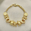 Pulsera Elegante 03.63.2265.07 Oro Laminado, Diseño de Estrella y Tortuga, Pulido, Tono Dorado (03 MM Thickness, 7 Inches Length)