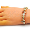 Pulsera Elegante 03.63.2267.07 Oro Laminado, Diseño de Pina y Ãrbol, Pulido, Tono Dorado (03 MM Thickness, 7 Inches Length)