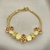 Pulsera Elegante 03.63.2267.07 Oro Laminado, Diseño de Pina y Ãrbol, Pulido, Tono Dorado (03 MM Thickness, 7 Inches Length)
