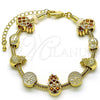 Pulsera Elegante 03.63.2267.07 Oro Laminado, Diseño de Pina y Ãrbol, Pulido, Tono Dorado (03 MM Thickness, 7 Inches Length)