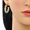 Argolla Mediana 02.210.0799.30 Oro Laminado, Diseño de Osito, con Blanca Micro Pave, Pulido, Tono Dorado