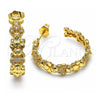 Argolla Mediana 02.210.0799.30 Oro Laminado, Diseño de Osito, con Micro Pave Blanca, Pulido, Tono Dorado
