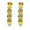 Argolla Mediana 02.210.0799.1.30 Oro Laminado, Diseño de Osito, con Multicolor Micro Pave, Pulido, Tono Dorado
