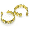 Argolla Mediana 02.210.0800.1.30 Oro Laminado, Diseño de Libélula, con Multicolor Micro Pave, Pulido, Tono Dorado