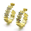 Argolla Mediana 02.210.0800.1.30 Oro Laminado, Diseño de Libélula, con Multicolor Micro Pave, Pulido, Tono Dorado