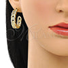 Argolla Mediana 02.210.0801.30 Oro Laminado, Diseño de Cubana Pave, Pulido, Tono Dorado