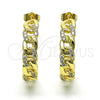Argolla Mediana 02.210.0801.30 Oro Laminado, Diseño de Cubana Pave, Pulido, Tono Dorado
