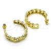 Argolla Mediana 02.210.0801.30 Oro Laminado, Diseño de Cubana Pave, Pulido, Tono Dorado