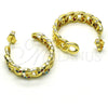 Argolla Mediana 02.210.0801.1.30 Oro Laminado, Diseño de Cubana Pave, Pulido, Tono Dorado